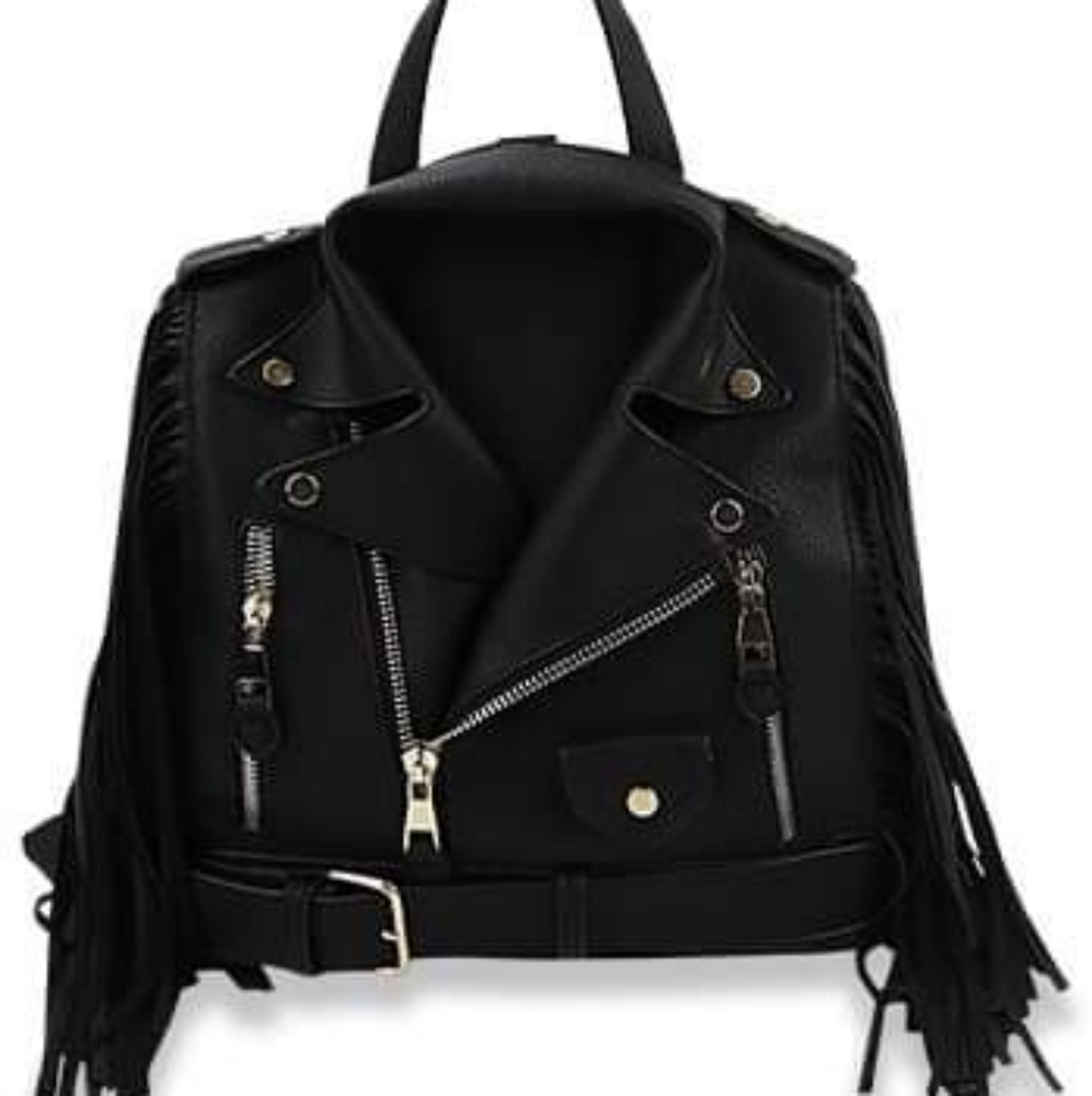 FABULOUS VEGAN LEATHER MOTORCYCLE One BACK PACK/HANDBAG Left